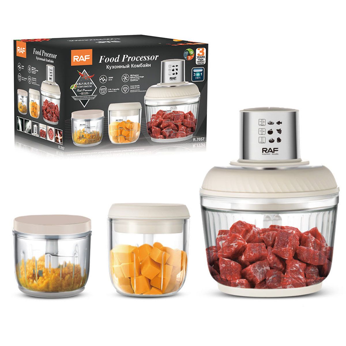 RAF 3-in-1 Food Processor