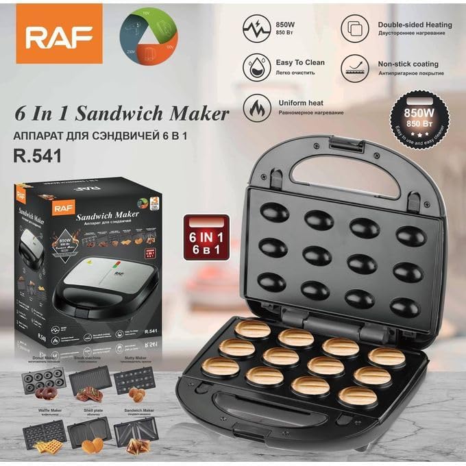 RAF 6-in-1 Grill Electric Toster with 6 Removable Panels