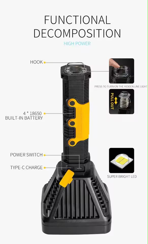 Super large powerful flashlight